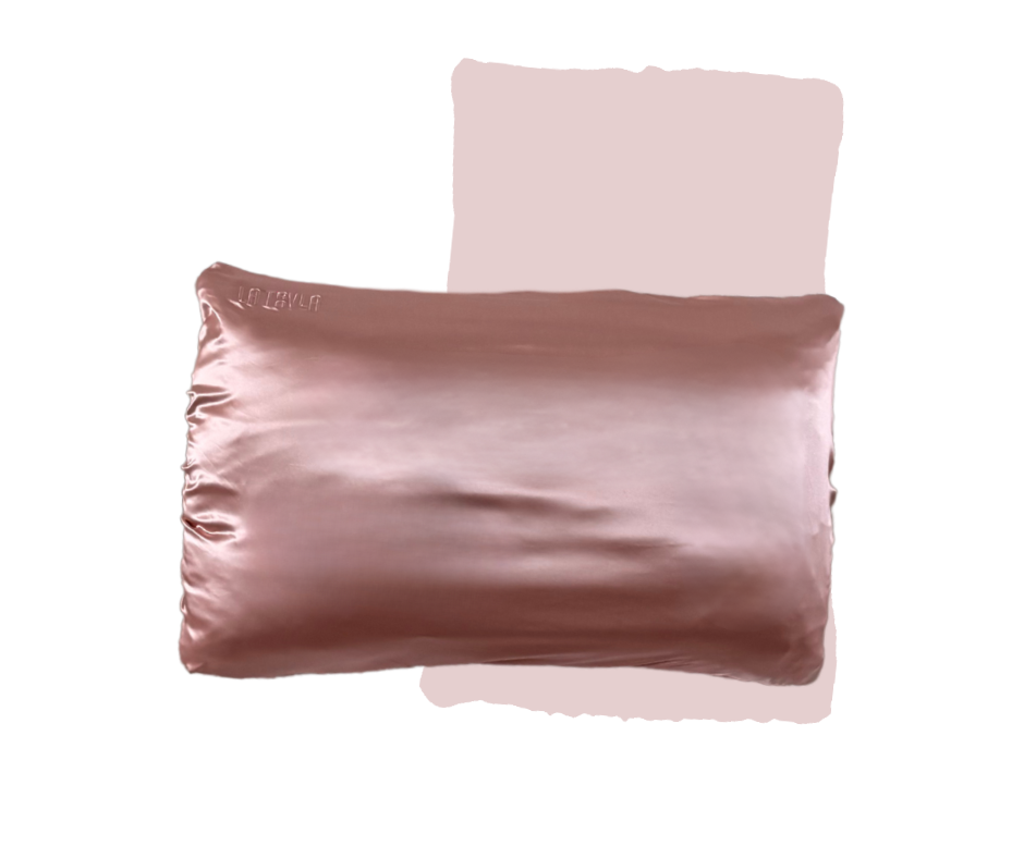 Dusk pink mulberry silk and silver nanoparticle PillowWrap from LATRAVLA
