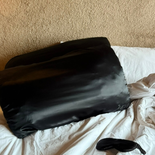 silk and silver nanoparticles in onyx black PillowWrap