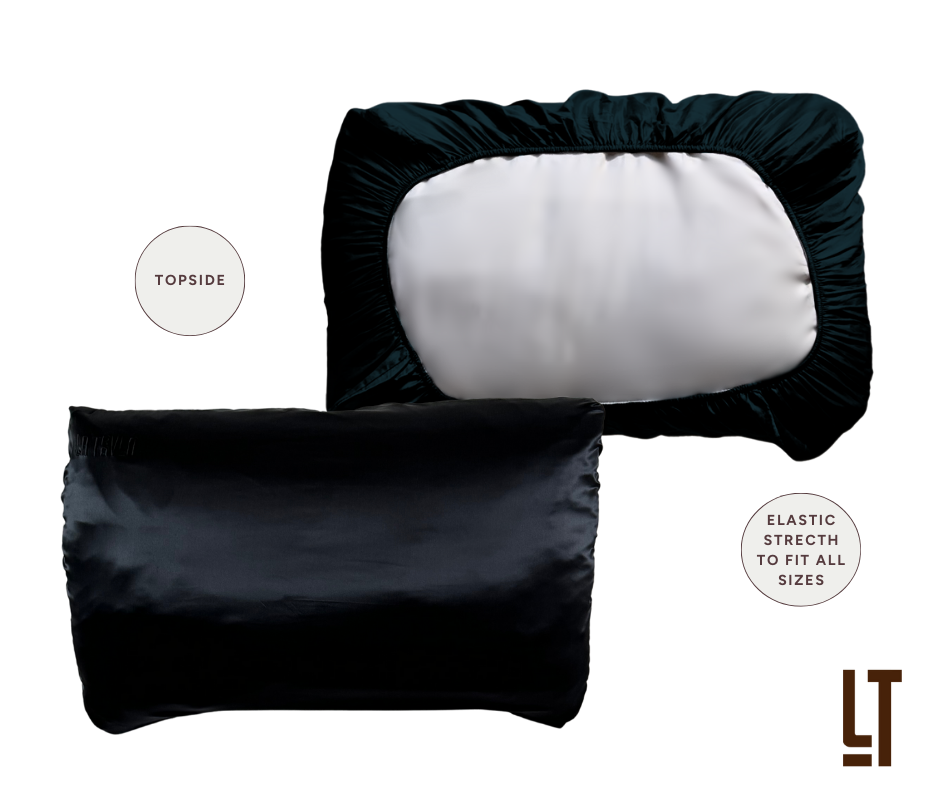 The black onyx pillowwrap back and front view.
