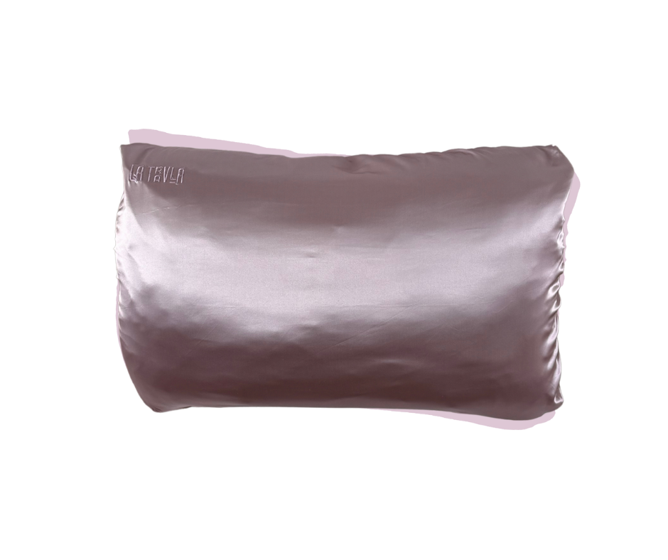 Mulberry silk lilac pillow wrap travel pillowcase by LATRAVLA in SONDER