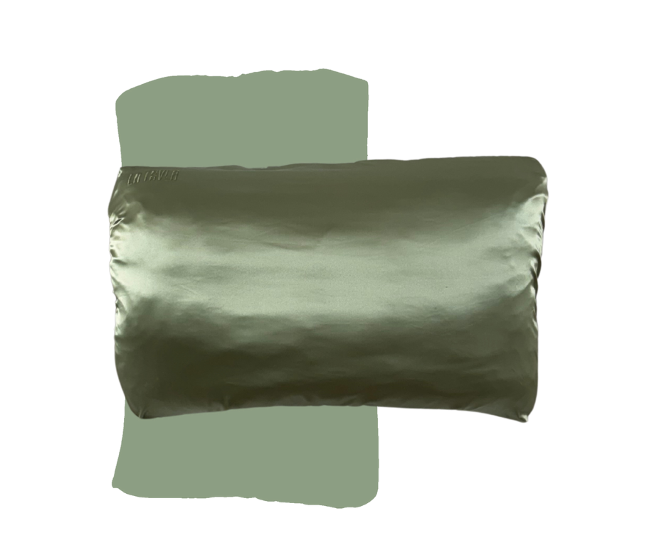 Green mulberry silk PillowWrap by LATRAVLA
