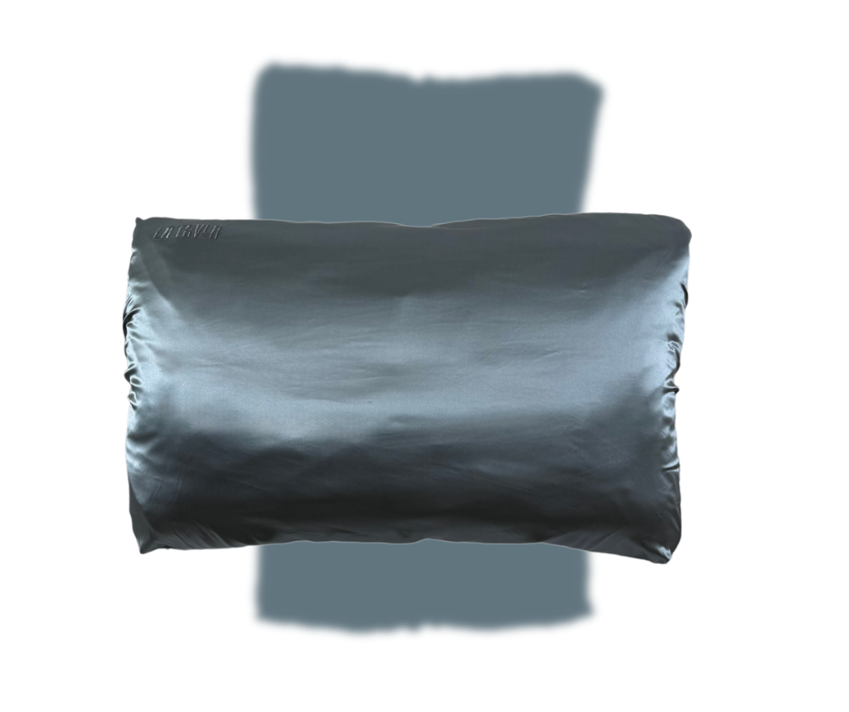 Steel blue mulberry silk PillowWrap by LATRAVLA